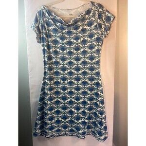 TITLE NINE WOMENS MED MINI ATHLETIC BLUE FAIR ISLE PRINT DRESS